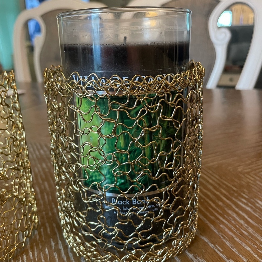 Home Interior Gold Accent Candle Decor